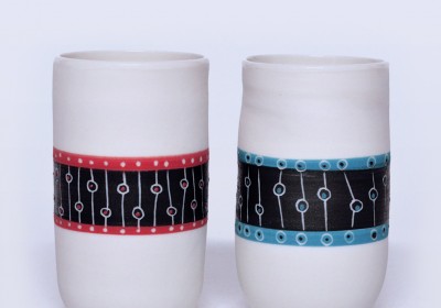 vasos de chupito hechos a mano de ceramica